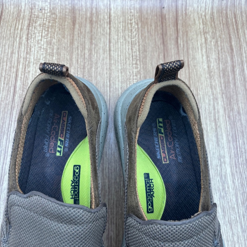 Skechers Classic Fit Slip On Loafers Mens Size 13 Brown Air Cooled Memory Foam - Picture 7 of 8